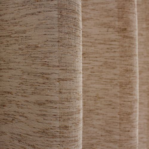 Voilage Tamisant à L'aspect Lin - 140x240 Cm - Marron Chocolat