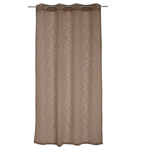 Voilage Tamisant à L'aspect Lin - 140x240 Cm - Marron Chocolat