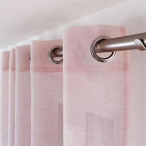 Voilage Tamisant à L'aspect Lin - 140x240 Cm - Vieux Rose