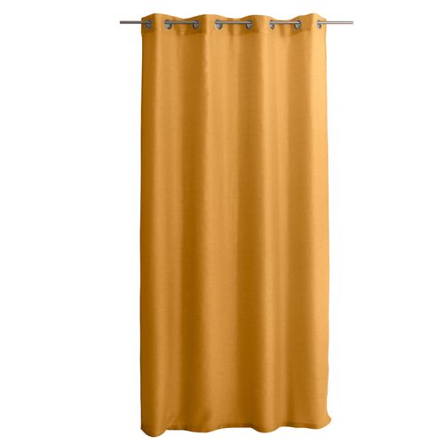 Voilage Uni Ajouré à Oeillets - 140x240 Cm - Jaune Moutarde