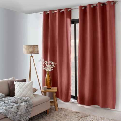 Rideau Thermique Doublé - 135x240 Cm - Brique