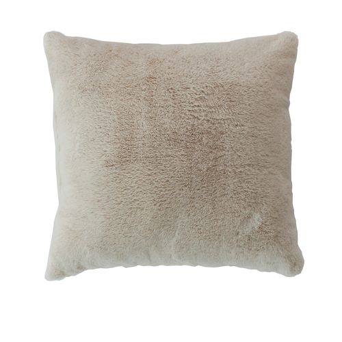 Coussin Cocooning En Imitation Fourrure - 40 X 40cm - Beige