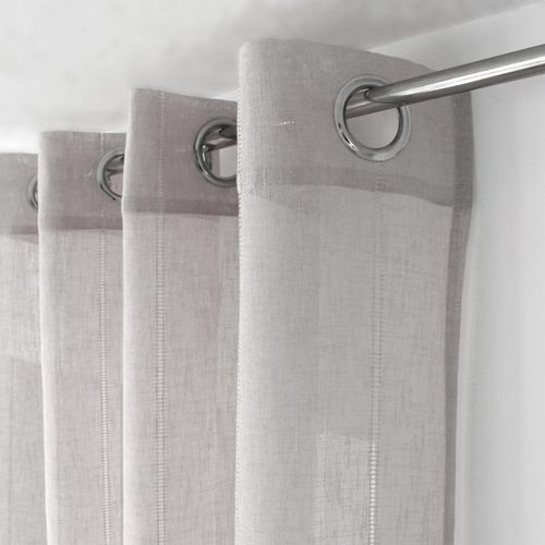 Voilage Tamisant Avec Jour Échelle - 140 X 240 Cm - Gris