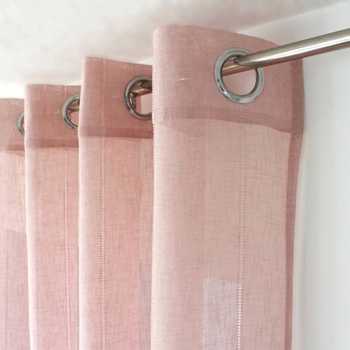 Voilage Tamisant Avec Jour Échelle - 140 X 240 Cm - Beige Rose