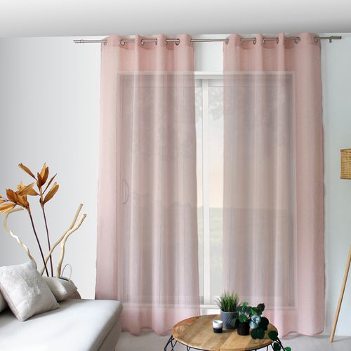 Voilage Tamisant Avec Jour Échelle - 140 X 240 Cm - Beige Rose