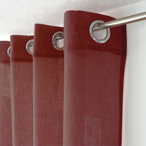 Voilage Tamisant Avec Jour Échelle - 140 X 240 Cm - Grenat
