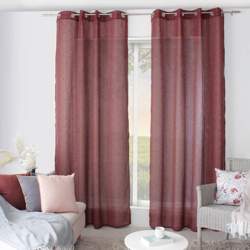 Voilage Tamisant Avec Jour Échelle - 140 X 240 Cm - Grenat