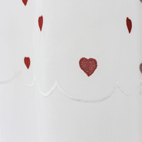 Paire De Voilages à Motif "cœur" 60x120cm Rouge