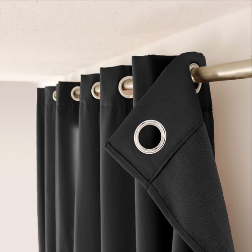 Rideau Thermique En Microfibre Doublée - 135x180 Cm - Gris Foncé