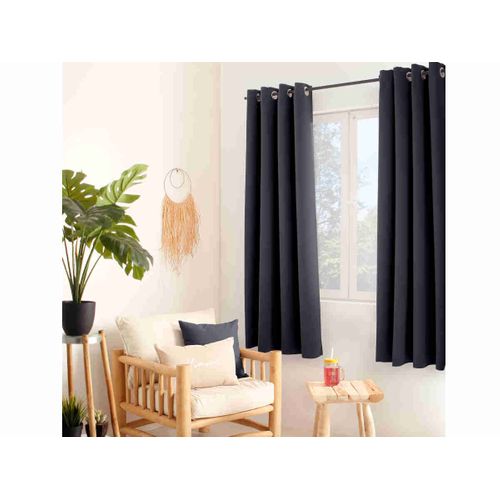 Rideau Thermique En Microfibre Doublée - 135x180 Cm - Gris Foncé