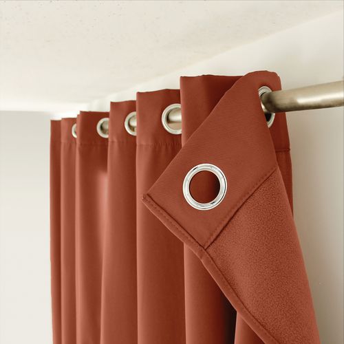 Rideau Thermique En Microfibre Doublée - 135x180 Cm - Terracotta
