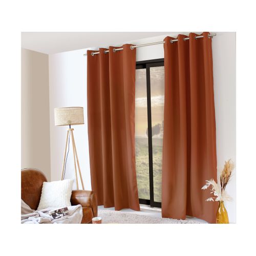 Rideau Thermique En Microfibre Doublée - 135x240 Cm - Terracotta