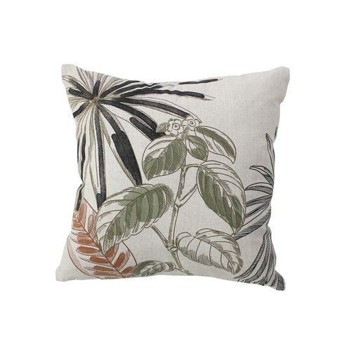 Coussin Déhoussable Aux Impressions Naturelles - 40x40 Cm - Ecru