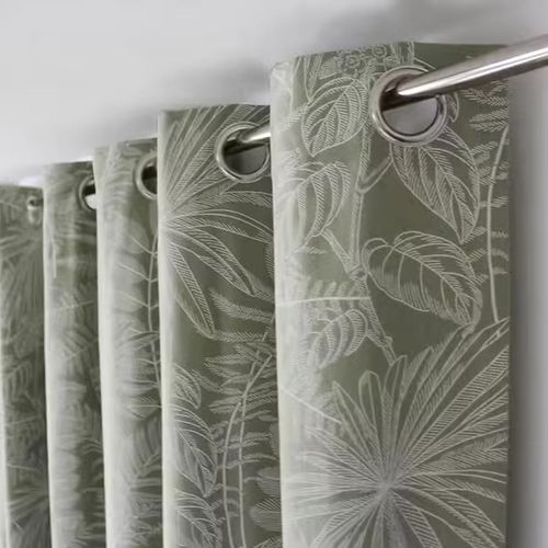 Rideau Imprimé à Oeillets "mambo" 140x240cm Vert Olive