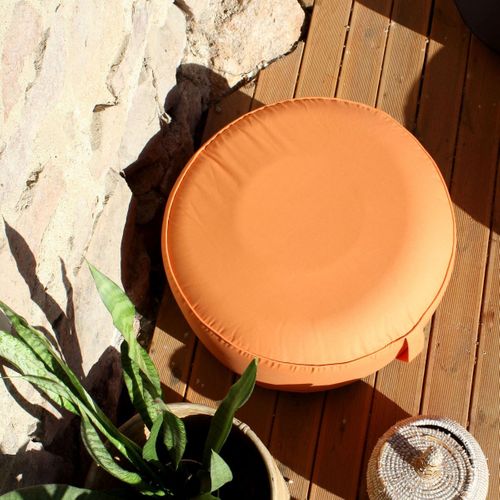 Pouf Gonflable Extérieur - 55x20 Cm - Orange Corail