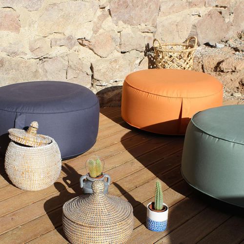 Pouf Gonflable Extérieur - 55x20 Cm - Orange Corail