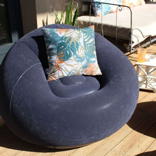 Fauteuil Gonflable Extérieur - 100x100 Cm - Gris Foncé