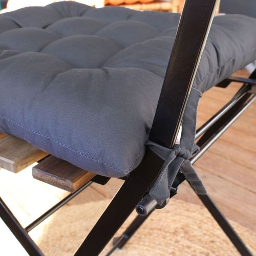 Galette Piquée Extérieure - 38x38 Cm - Gris Foncé