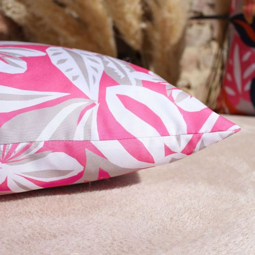 Coussin Déhoussable Extérieur à Motifs - 45x60 Cm - Fuchsia