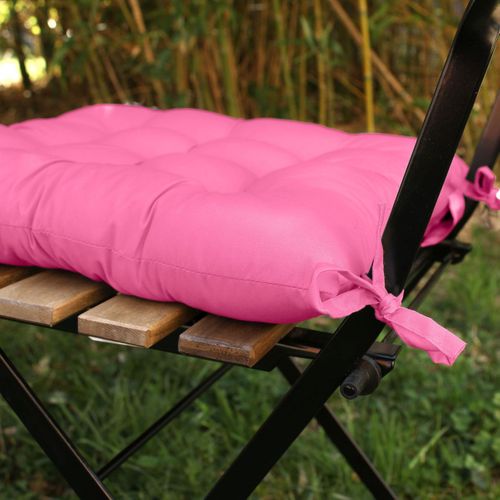 Galette De Chaise Piquée - 38x38 Cm - Fuchsia