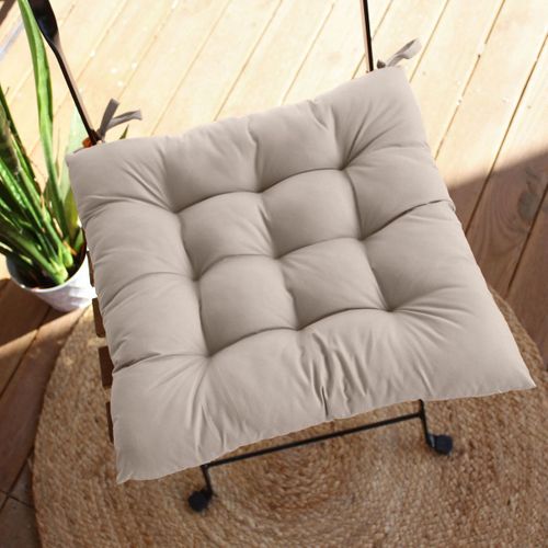 Galette De Chaise Piquée - 38x38 Cm - Naturel