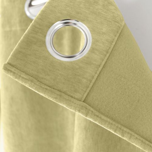 Rideau Thermique En Velours Doublé Polaire - 140x260 Cm - Vert Tilleul