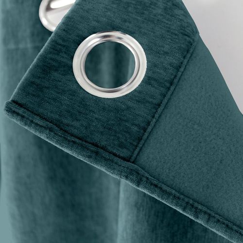 Rideau Thermique En Velours Doublé Polaire - 140x260 Cm - Bleu Canard