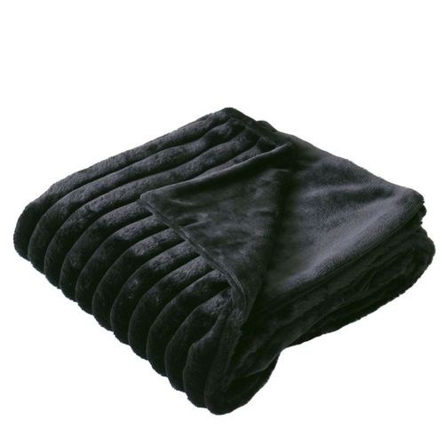 Plaid XL Imitation Fourrure "matisse" 180x220cm Noir