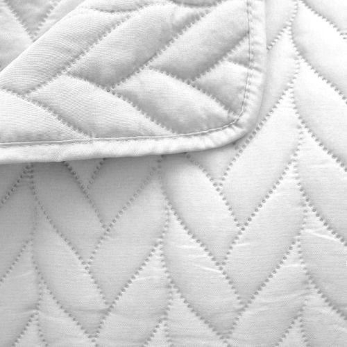 Couvre Lit En Microfibre Dessin Par Ultrason - 240x220 Cm - Blanc