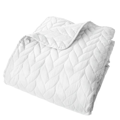 Couvre Lit En Microfibre Dessin Par Ultrason - 240x220 Cm - Blanc