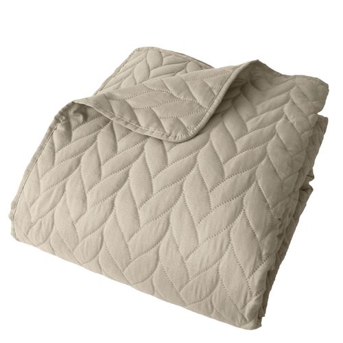 Couvre Lit En Microfibre Dessin Par Ultrason - 240x220 Cm - Naturel