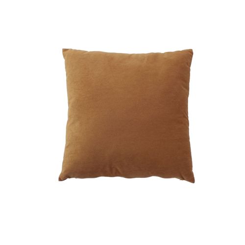 Coussin Dehoussable En Velours - 40x40 Cm - Marron Clair