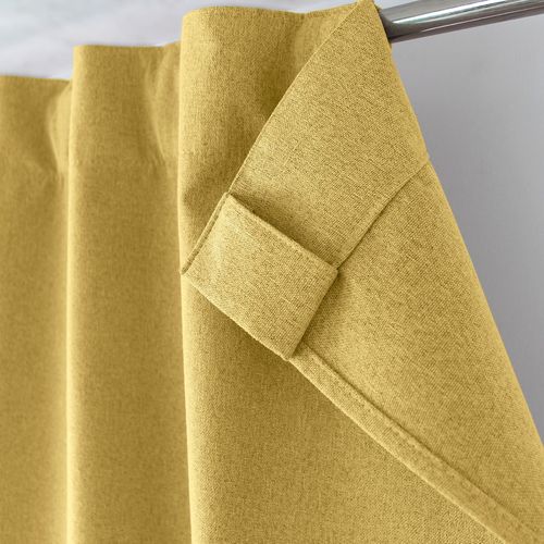 Rideau Occultant Aspect Chambray - 140x240 Cm - Jaune Moutarde