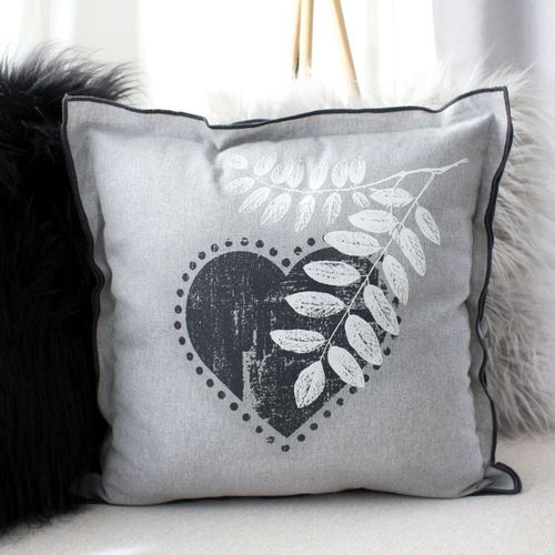 Coussin Déco "epicéa" 40x40cm Gris Clair