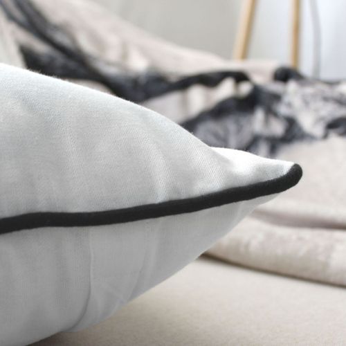 Coussin Déco Imprimé "epicéa" 40x40cm Blanc