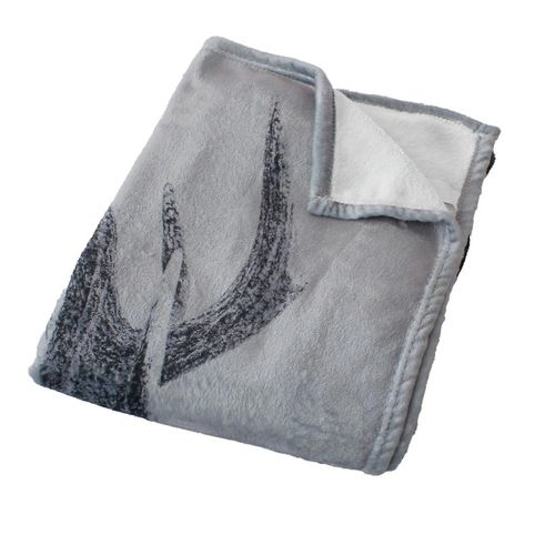 Plaid En Flanelle Imprime "epicéa" 130x170cm Gris Foncé