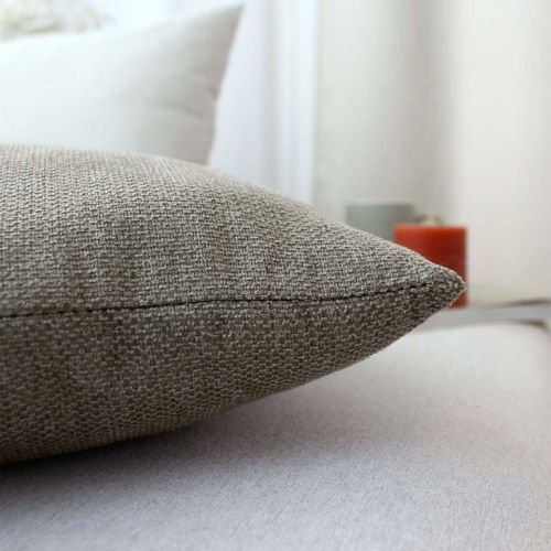 Coussin Déhoussable En Velours Chenillé - 40x40 Cm - Taupe
