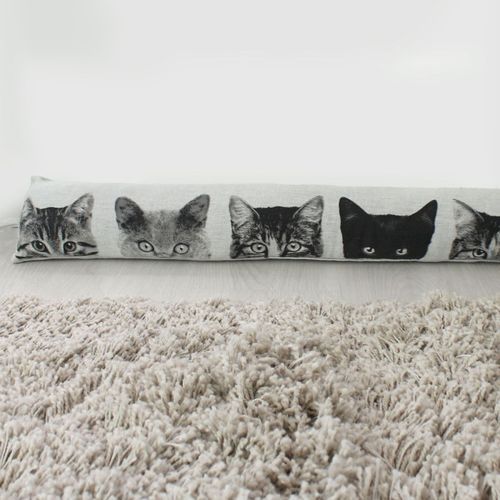 Boudin De Porte Aspect Chambray - 90x150 Cm - Noir