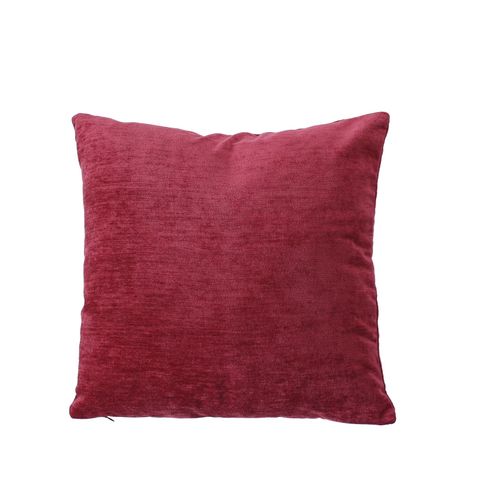 Coussin Déhoussable En Velours - 40x40 Cm - Rouge Foncé
