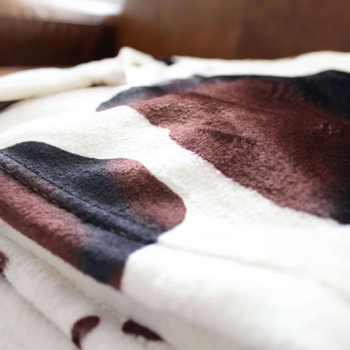 Plaid En Flanelle Imprimé "vache" 130x170cm Multicolore