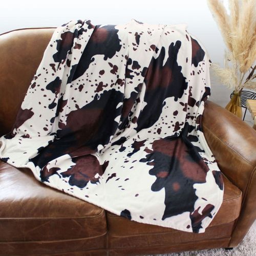 Plaid En Flanelle Imprimé "vache" 130x170cm Multicolore