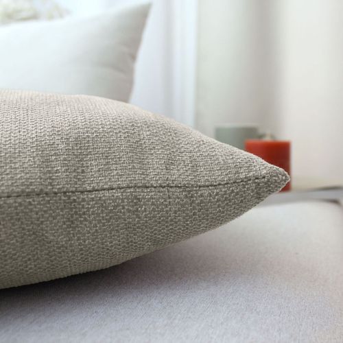 Coussin Déhoussable En Velours Chenillé - 40x40 Cm - Naturel