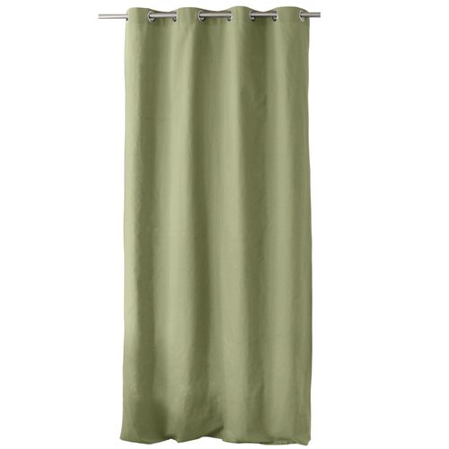 Rideau Coloré En Pur Coton 8 Oeillets - 135x240 Cm - Vert Olive