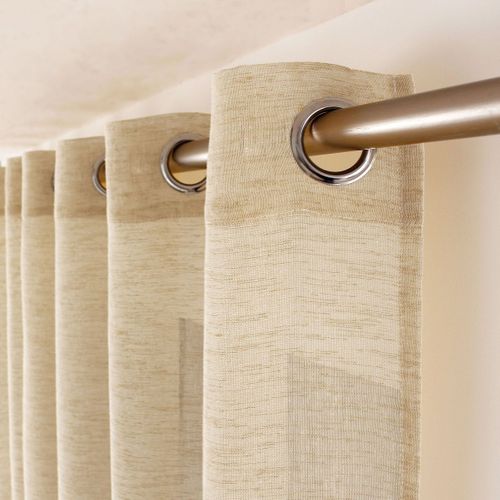 Rideau Voilage Effet Lin "maya" 140x240cm Miel
