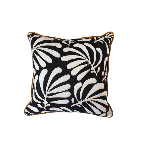 Coussin Carré Déhoussable Design Abstrait - 40x40 Cm - Noir