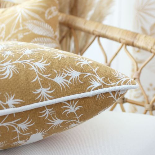 Coussin Déhoussable Style Végétal - 40x40 Cm - Beige