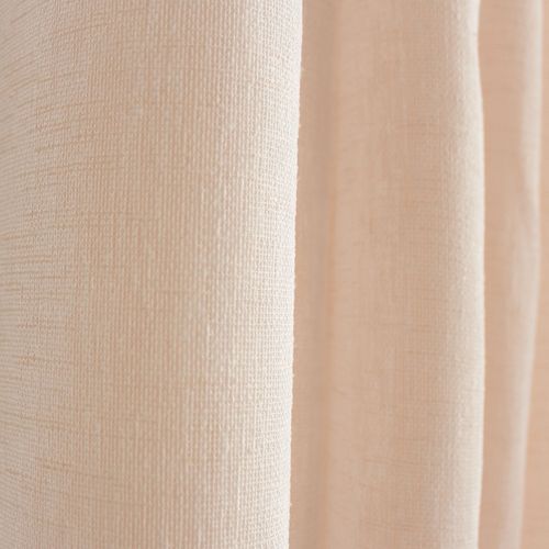 Voilage à Oeillets Aspect Lin - 140x240 Cm - Pêche
