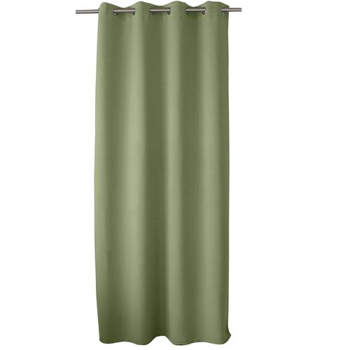 Rideau Occultant Fil Noir Avec 8 Oeillets - 140x240 Cm - Vert Olive