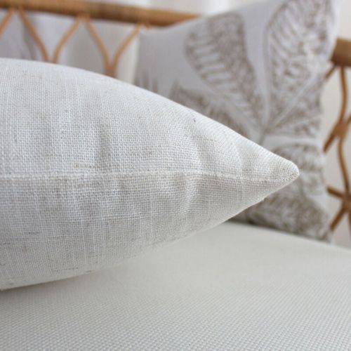 Coussin Carré - Effet Lin - 40x40 Cm - Blanc