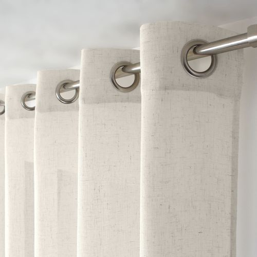 Rideau à Oeillets Naturel - Effet Lin - 140x240 Cm - Ecru